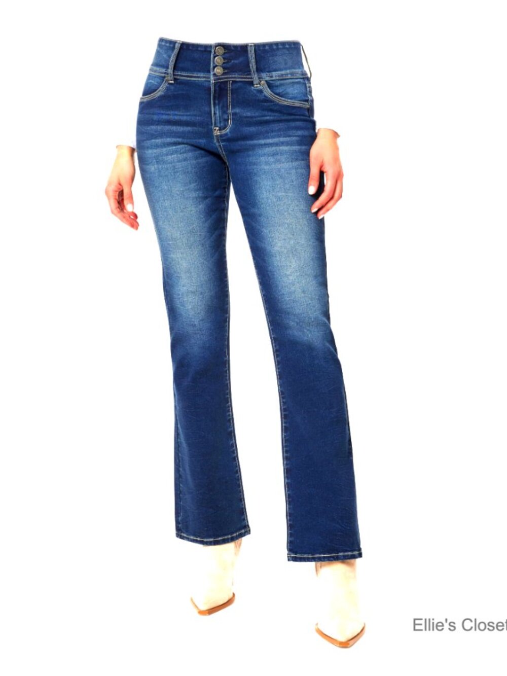 High Rise Bootcut Stretch Jeans with Power Stretch Fabric
